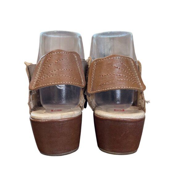 Pikolinos Romana Slingback Leather Floral Sandals Laser-Cut Heeled Size 8 - Picture 4 of 9